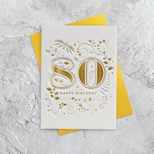 Milestone Eighty - Greeting Card