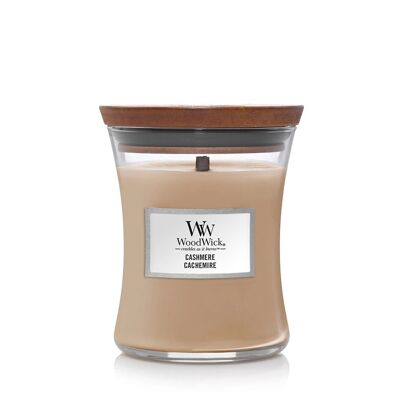 Cashmere Medium Hourglass Wood Wick Candle