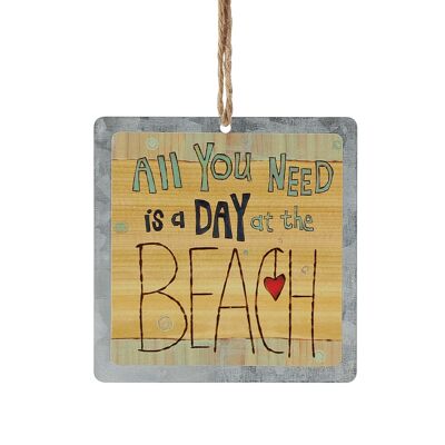 Day at the Beach Tin Hanging Ornament