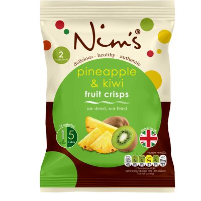 100% Natural Air Dried Pineapple & Kiwi Crisps (22g)