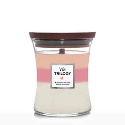Blooming Orchid Trilogy Medium Hourglass Wood Wick Candle