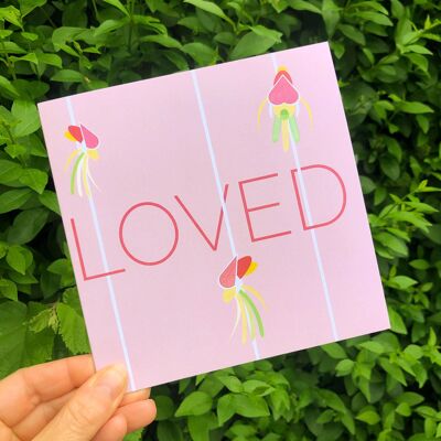 LOVED, Modern Floral Eco Greetings Card