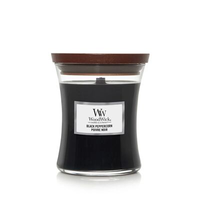 Black Peppercorn Medium Hourglass Wood Wick Candle