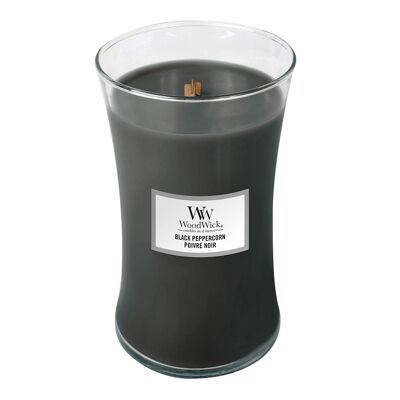 Black Peppercorn Large Hourglass Wood Wick Candle