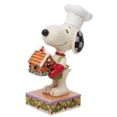 Christmas Creations (Snoopy Holding Gingerbread House Figurine) - Peanuts by JimShore