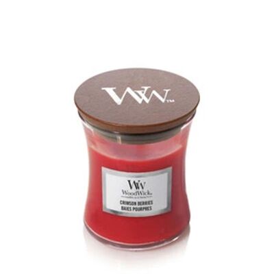 Crimson Berries Mini Hourglass Wood Wick Candle