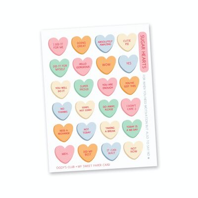 Oggy's Club - Candy hearts - Small stickers sheet