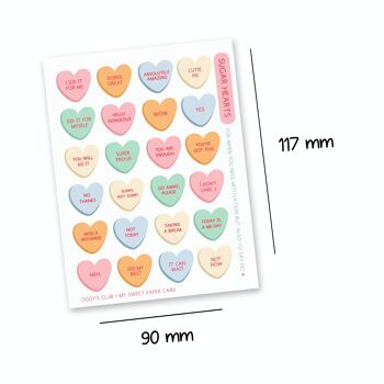 Oggy's Club - Candy hearts - Small stickers sheet 2