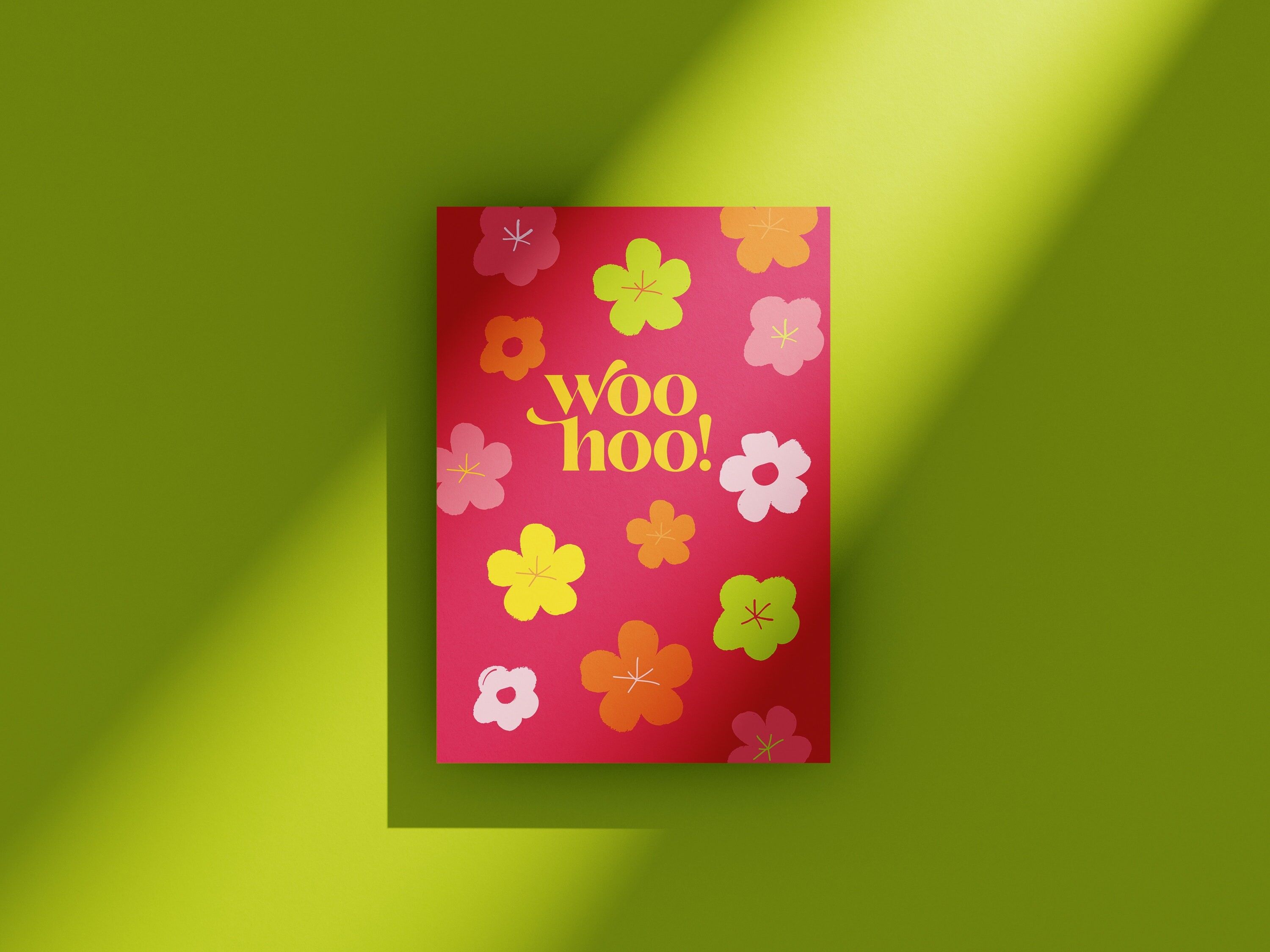 Flores Woo Hoo - Tarjetas de felicitación