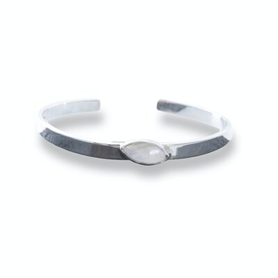 Bracciale rigido con pietra di luna 14 x 7 mm