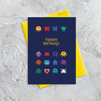 Extraterrestres d'anniversaire - Carte de vœux