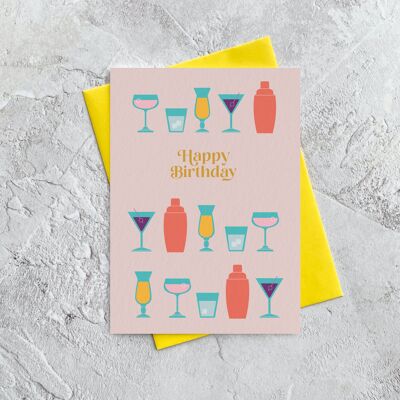 Birthday Cocktails - Greeting Card