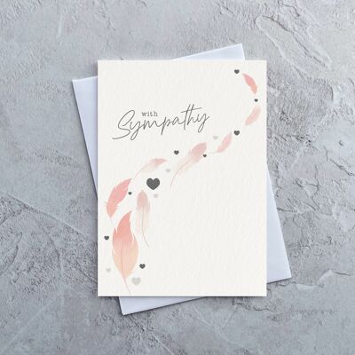 With Sympathy Feather - Greeting Card