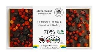 70% Dark Chocolate - Lingonberry & Blueberry