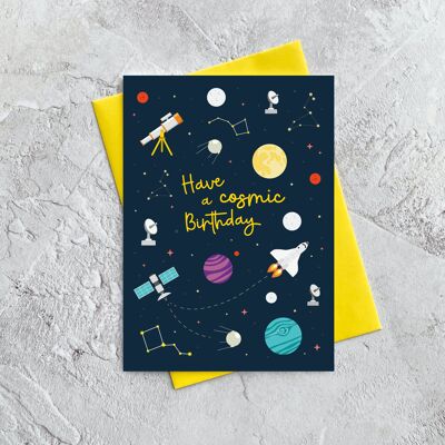 Tener un cumpleaños cósmico - Tarjetas de felicitación