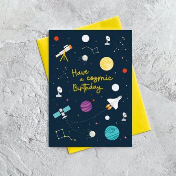 Avoir un anniversaire cosmique - Carte de vœux