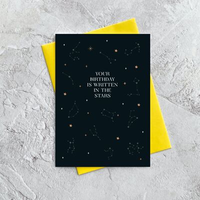 Votre anniversaire écrit dans les étoiles - Carte de vœux