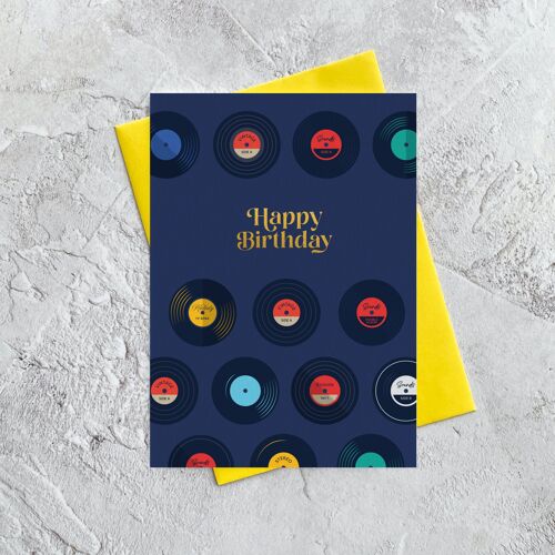 Happy Birthday Vinyl - Greeting Card