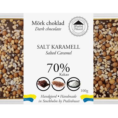 Chocolate negro 70% - Caramelo salado (100 g)