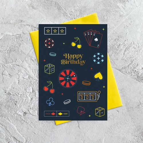 Happy Birthday Casino - Greeting Card