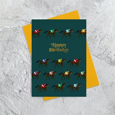 Happy Birthday Jockeys - Greeting Card