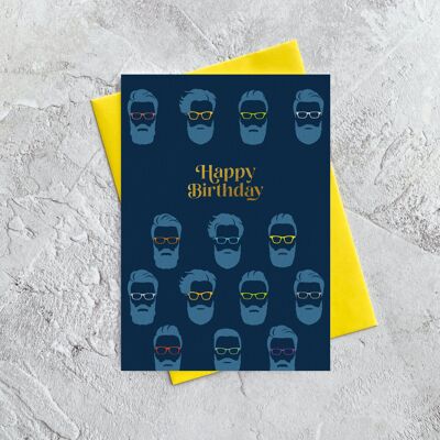 Alles Gute zum Geburtstag Hipster - Grußkarte