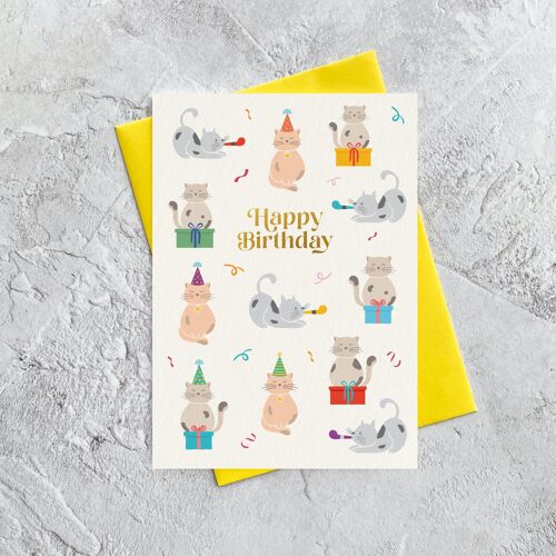 Happy Birthday Cats - Greeting Card
