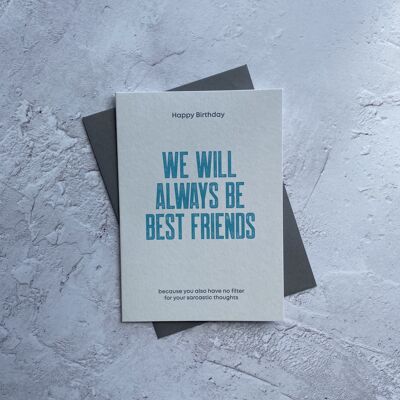 Meilleurs amis / Pas de filtre - Carte de vœux