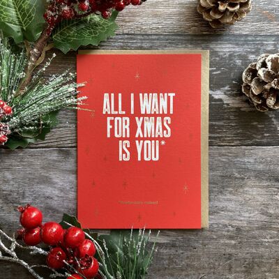 Tutto quello che voglio per Natale - biglietto di auguri