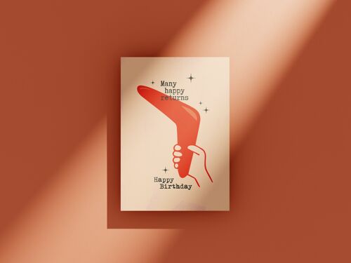 Boomerang bday - greeting card