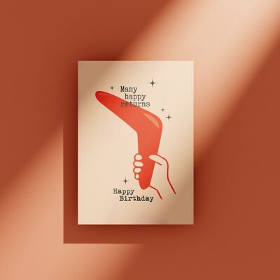 Boomerang bday - greeting card
