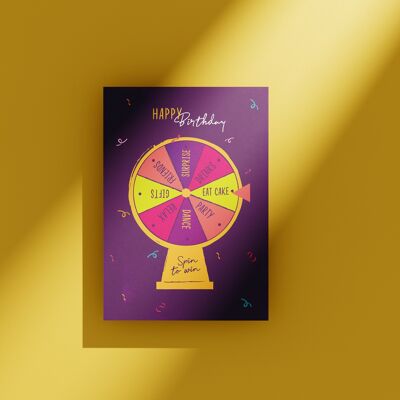 Spin to win - greeting card