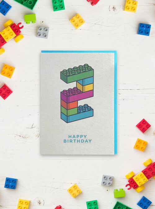 Age 2 Bricks - Greeting Card