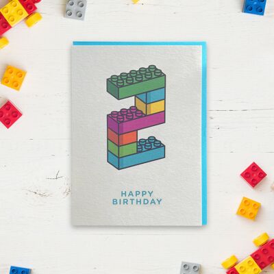 Age 2 Bricks - Greeting Card