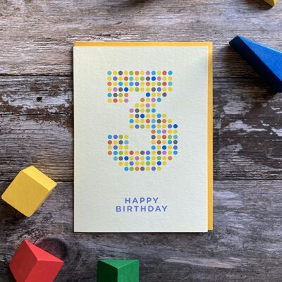 Age 3 Pegs - Greeting Card