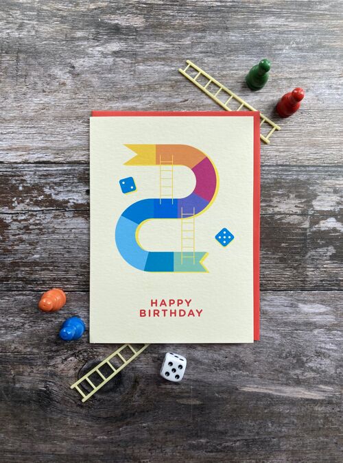 Age 2 Snakes & Ladders - Greeting Card