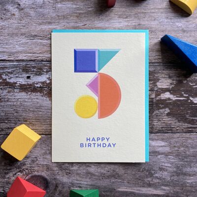 Età 3 Forme e colori - Biglietto d'auguri