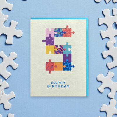 Age 5 Jigsaw - Greeting Card