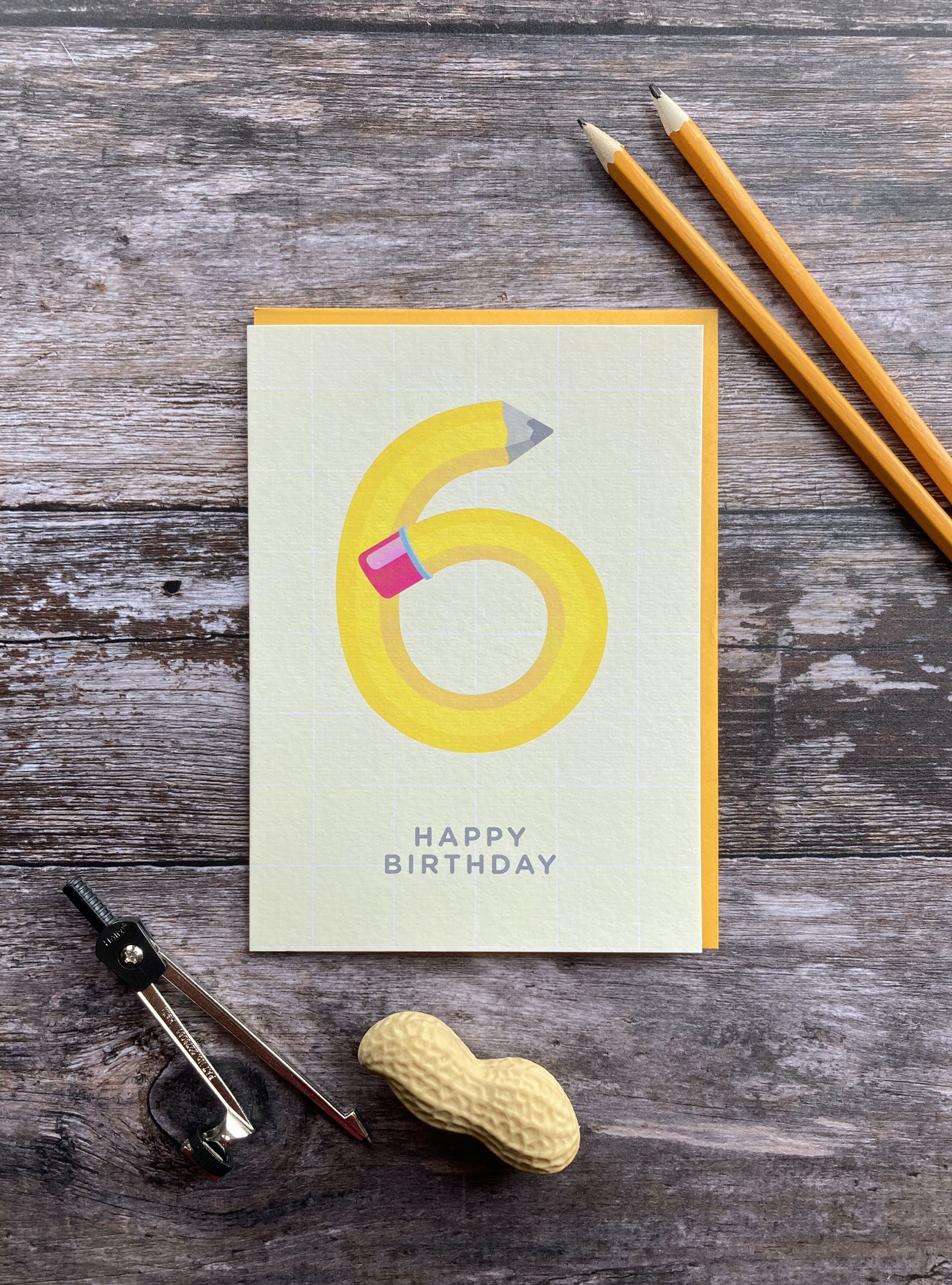Matita di 6 anni - Biglietto di auguri
