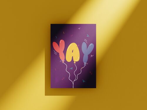 Yay Balloon - greeting card