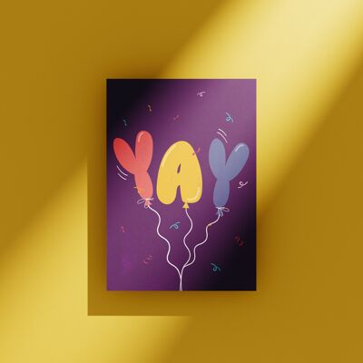 Yay Balloon - greeting card
