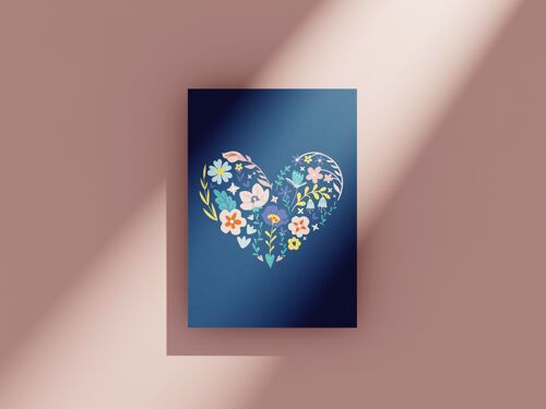 Flower heart - greeting card