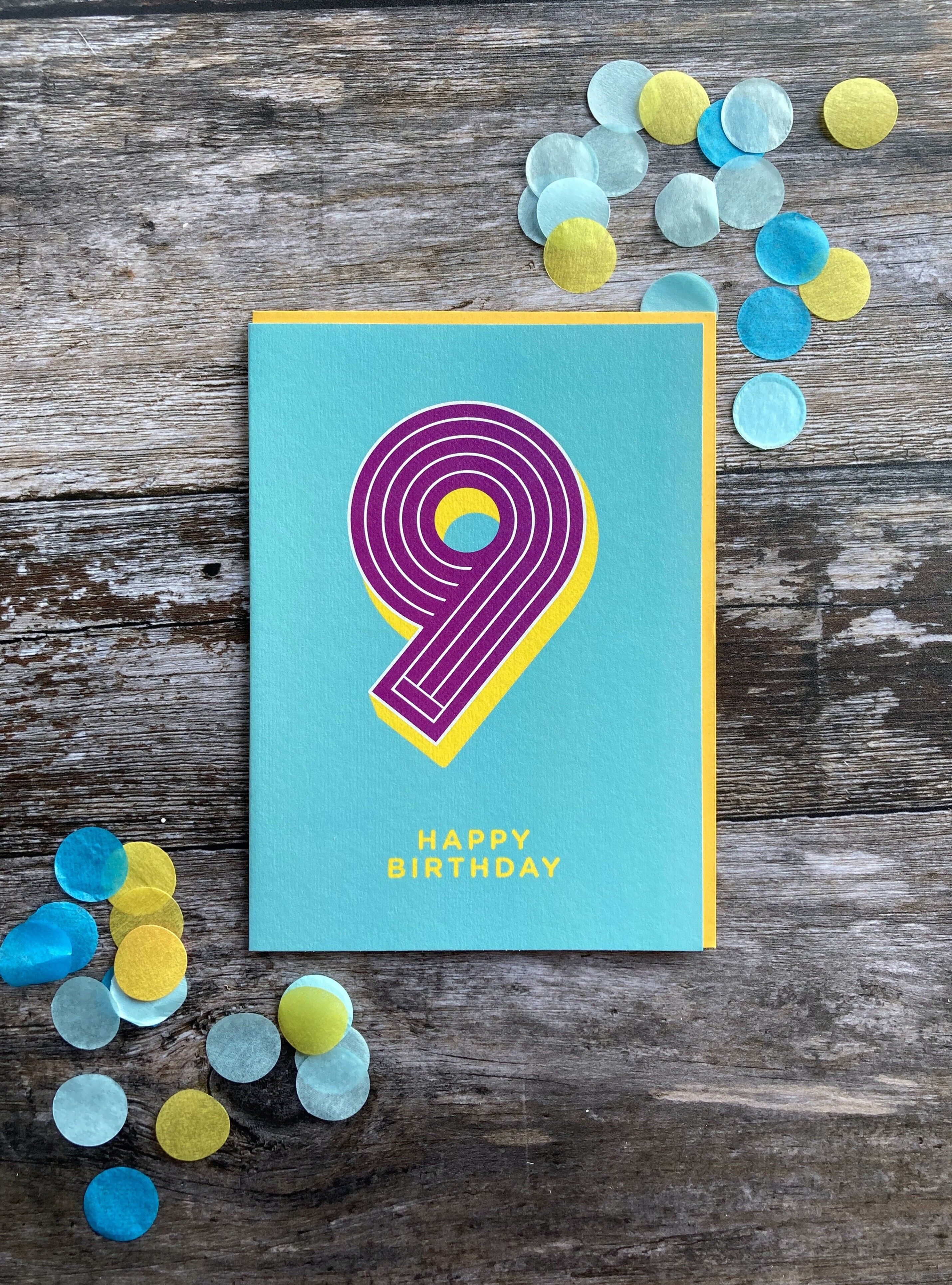 Età 9 Race Track - Biglietto d'auguri