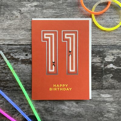 Age 11 Neon - Greeting Card