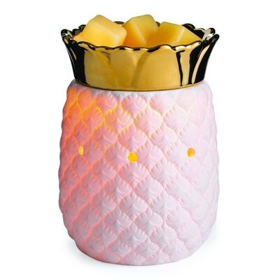 CANDLE WARMERS® PINEAPPLE fragrance lamp electric white/gold ceramic