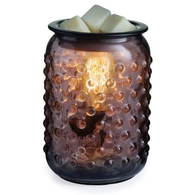 CANDLE WARMERS® SMOKEY HOBNAIL Edison Bulb warmer made of glass