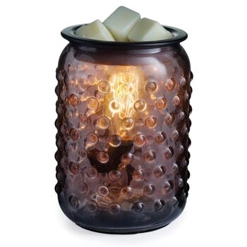 CANDLE WARMERS® SMOKEY HOBNAIL Edison Chauffe-ampoule en verre