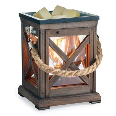 CANDLE WARMERS® WALNUT & ROPE Edison Bulb fragrance lamp electric