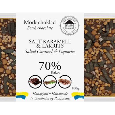 Chocolat Noir 70% - Réglisse & Caramel Salé