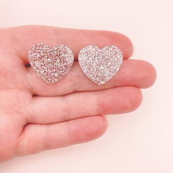 Boucles d'oreilles puces - Coeur 2